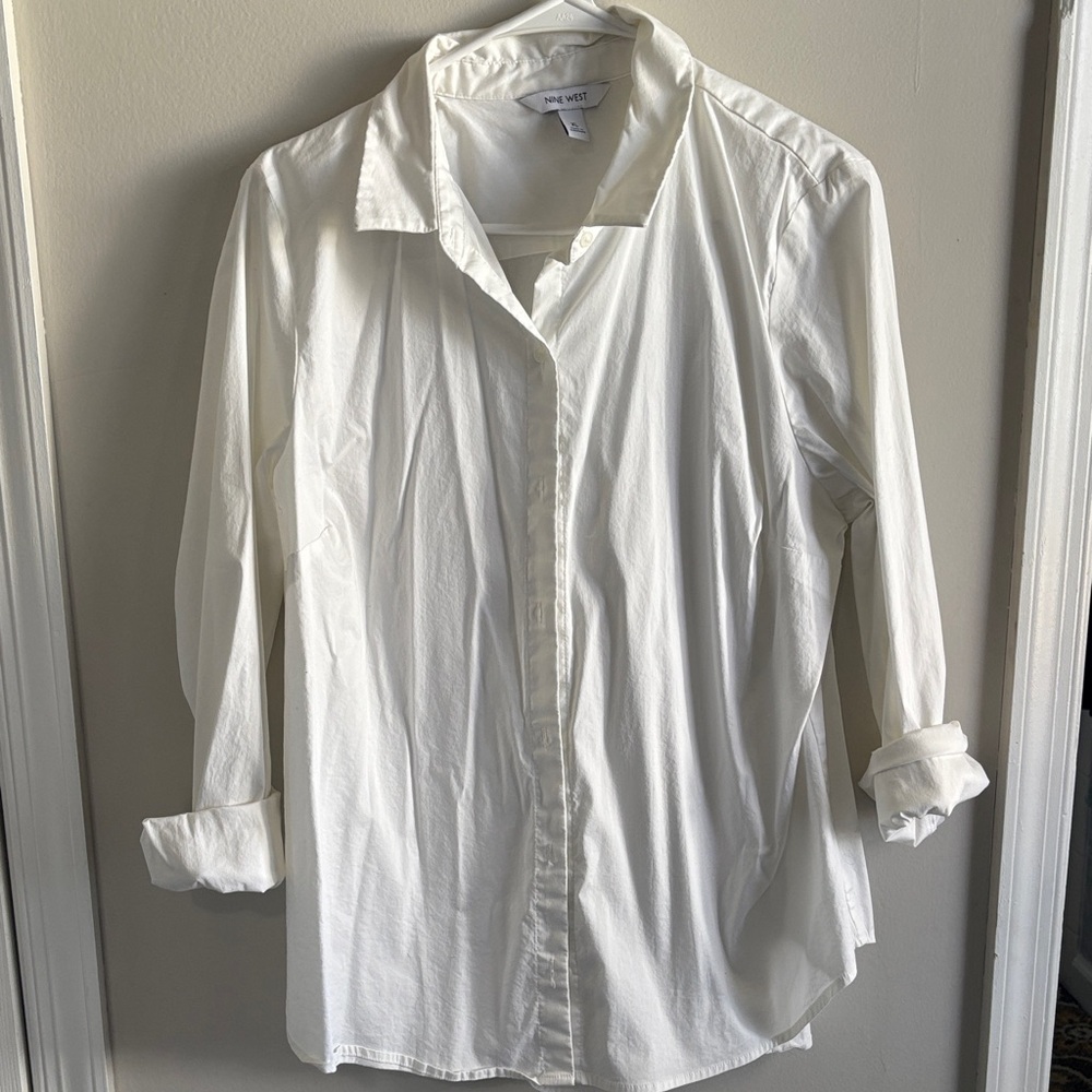 Elegant White Button-Down Shirt